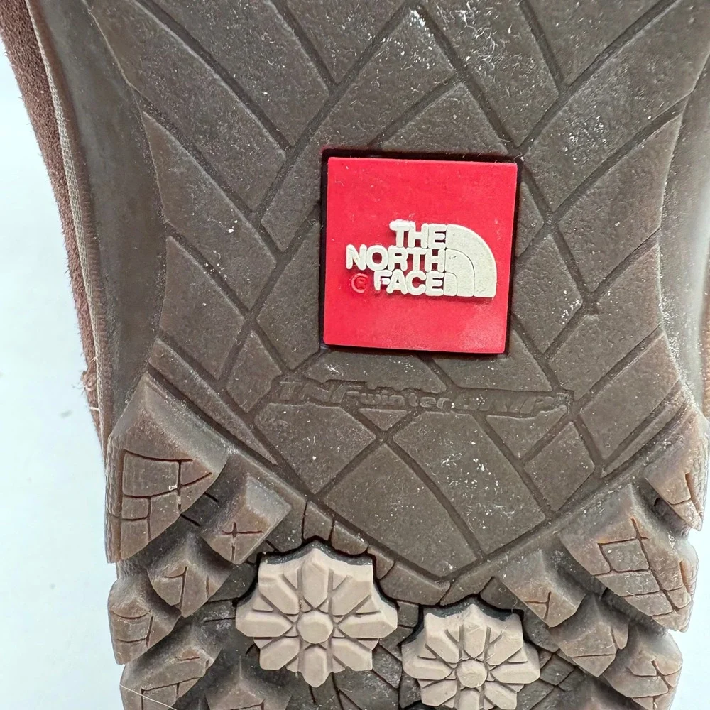 The North Face Womens Nuptse Purna II Brown Waterproof Suede Winter Boots Size 8